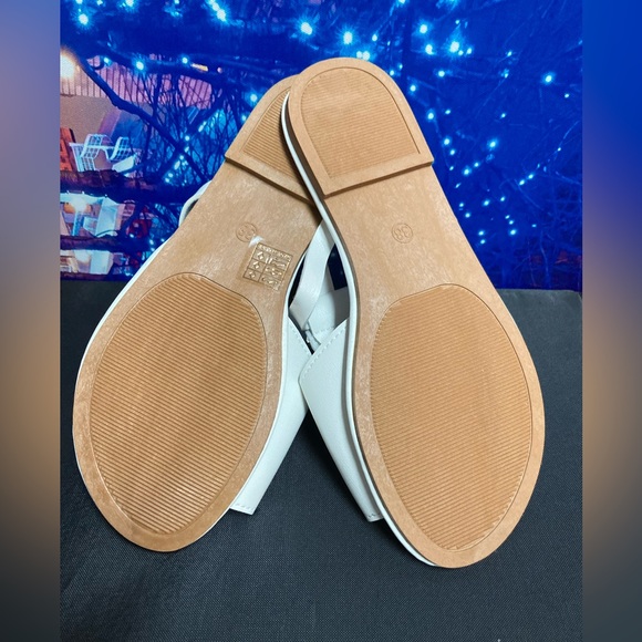 Women's Casual Flat Slippers, Open Round toe white - Picture 2 of 3